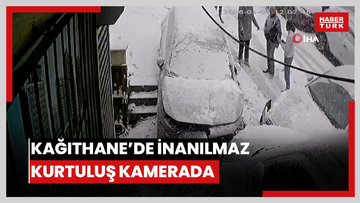 Kağıthane'de inanılmaz kurtuluş kamerada: İki aracın arasında kalmaktan son anda kurtuldu