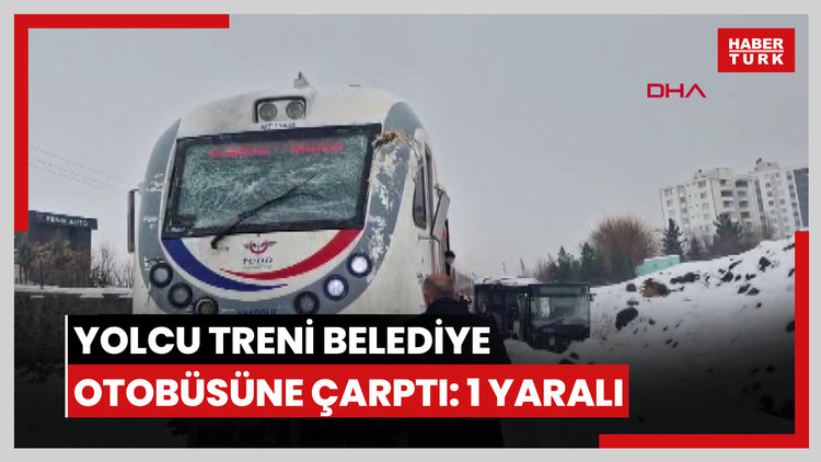 Diyarbakır- Yolcu treni hemzemin geçitte belediye otobüsüne çarptı: 1 yaralı