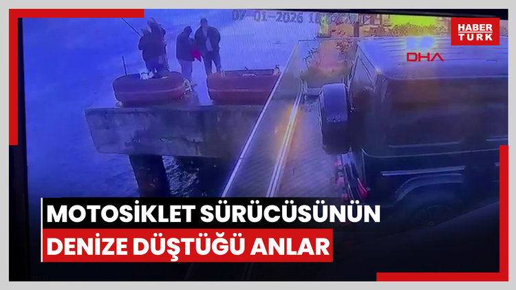 Sarıyer'de hayatını kaybeden motosiklet sürücüsünün denize düştüğü anlar kamerada