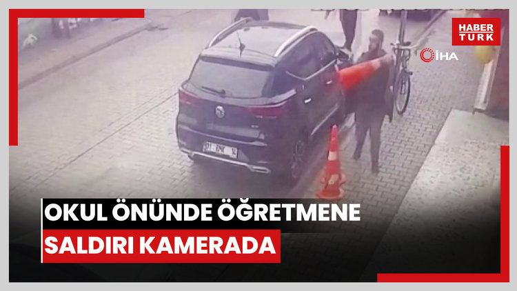 Okul önünde öğretmene önce yumruk attı, ardından ateş etti: O anlar kamerada