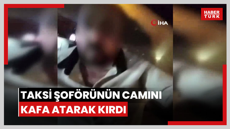 Servis sürücüsü trafikte sinirlendiği taksi şoförünün camını kafa atarak kırdı