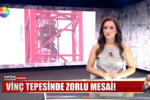 Vinç tepesinde zorlu mesai!