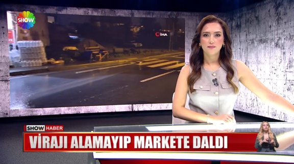 Virajı alamayıp markete daldı! 