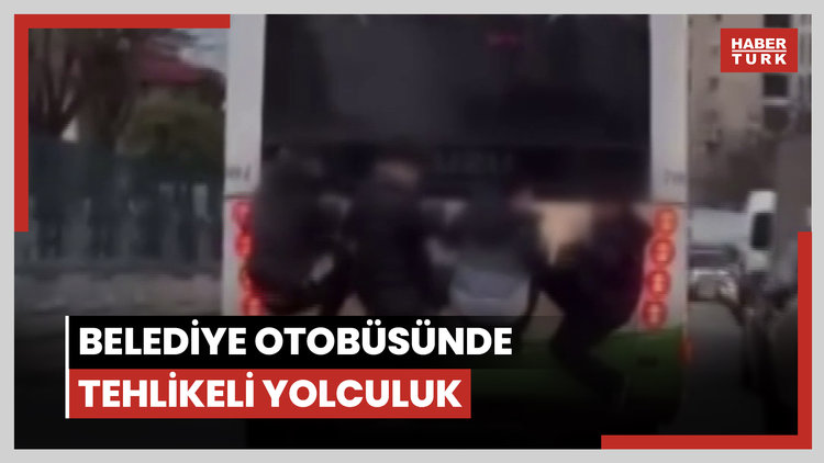 Bursa'da belediye otobüsünde tehlikeli yolculuk