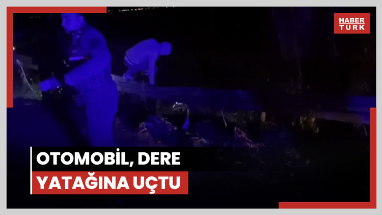 Otomobil, dere yatağına uçtu: 1 ölü, 3 ağır yaralı