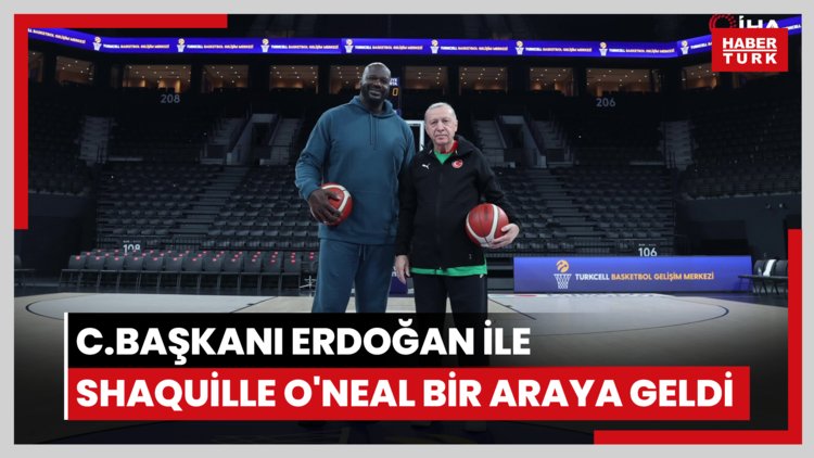 Cumhurbaşkanı Erdoğan, NBA'in efsane yıldızlarından Shaquille O'Neal ile bir araya geldi