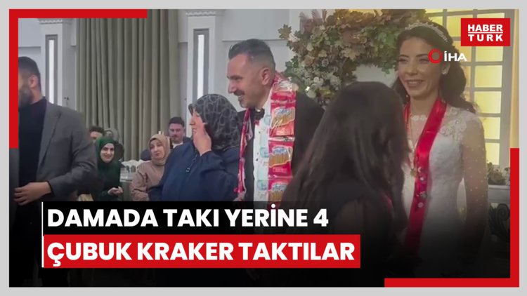 Damada takı yerine çubuk kraker taktılar