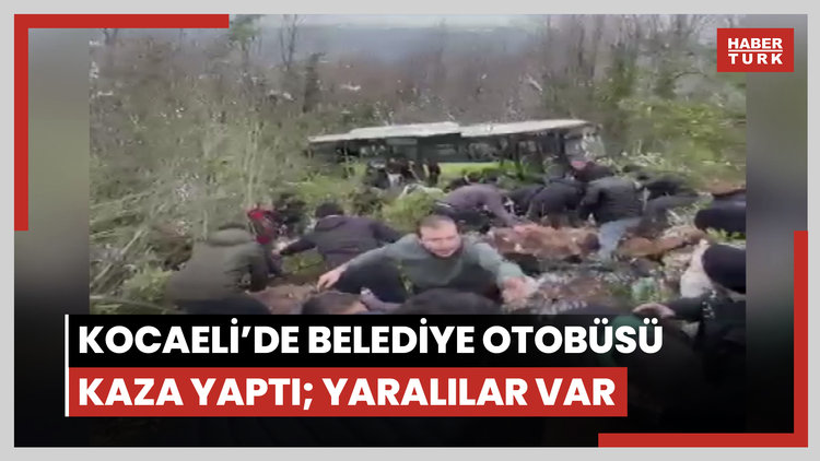 Kocaeli'de belediye otobüsü kaza yaptı; yaralılar var