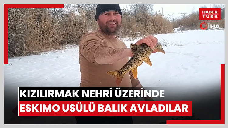 Türkiye'nin en uzun nehri dondu: Üzerinde eskimo usülü balık avladılar