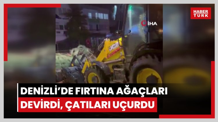 Denizli'de fırtına ağaçları devirdi, çatıları uçurdu