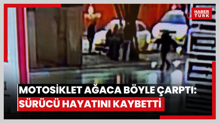 Kayganlaşan yolda motosiklet ağaca böyle çarptı: Sürücü hayatını kaybetti