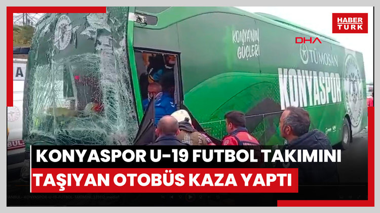 Konyaspor U-19 futbol takımını taşıyan otobüs kaza yaptı; 3 yaralı
