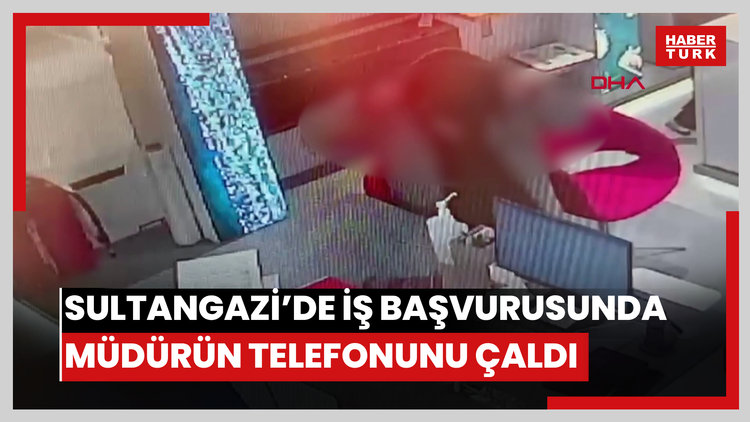 Sultangazi'de iş başvurusu için geldiği mağazada müdürün telefonunu çaldı