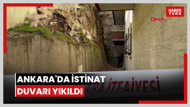 Ankara'da istinat duvarı yıkıldı; 1 apartman ile gecekondu tahliye edildi