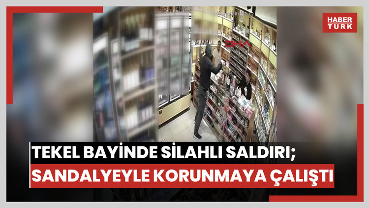 Şişli'de tekel bayinde silahlı saldırı; sandalyeyle kendini korumaya çalıştı