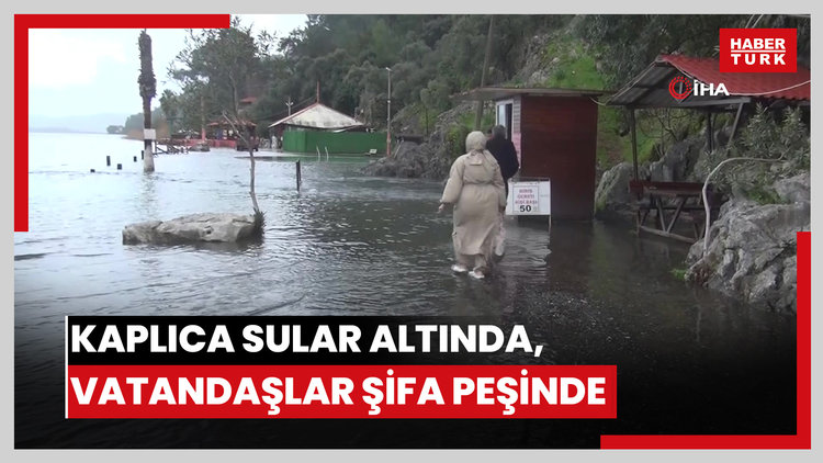 Kaplıca sular altında, vatandaşlar şifa peşinde