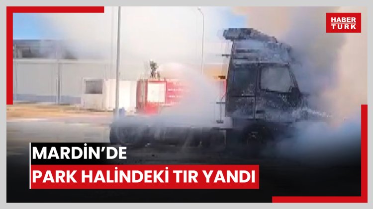 Mardin'de park halindeki TIR yandı