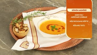 Şükran Kaymak, kerevizli mercimek çorbası yapımının inceliklerini anlattı. 