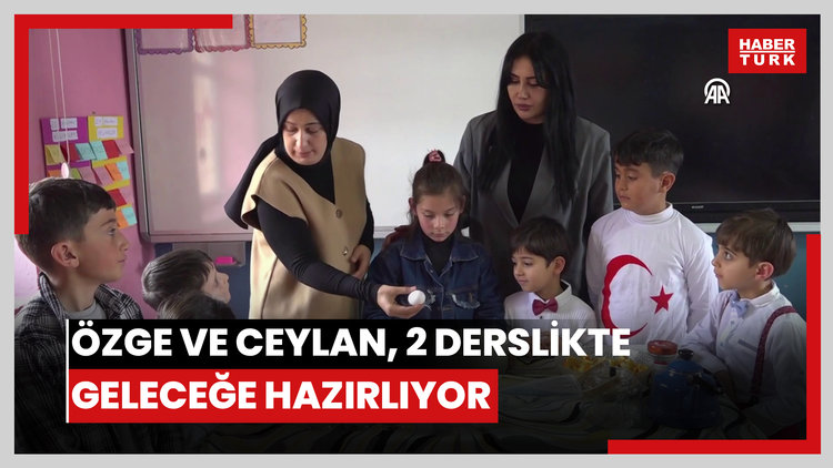 Özge ve Ceylan öğretmen, ısıttıkları 2 derslikte öğrencilerini geleceğe hazırlıyor