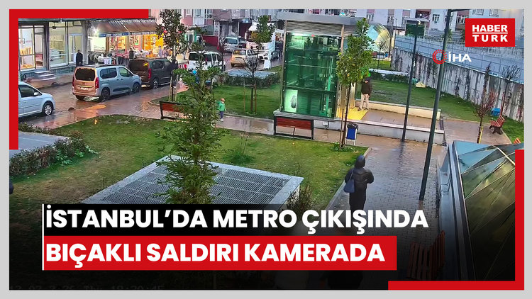 İstanbul'da metro çıkışında dehşet anları kamerada: Yardım etmek istedi, 6 yerinden bıçaklandı