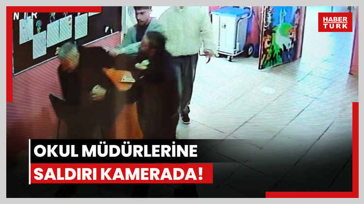 Okul müdürlerine saldırı kamerada!