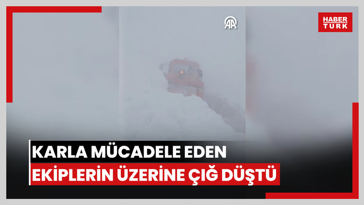 Ardahan-Şavşat kara yolunda karla mücadele eden ekiplerin üzerine çığ düştü