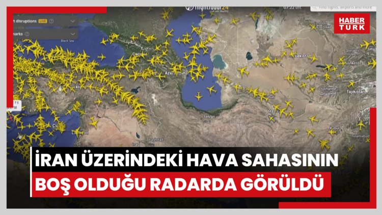 ABD ve İsrail'in saldırılarının ardından İran üzerindeki hava sahasının boş olduğu uçuş radarında görüldü.