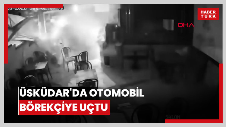 Üsküdar'da otomobil börekçiye uçtu