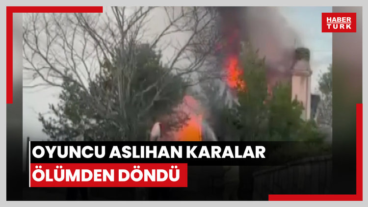 Oyuncu Aslıhan Karalar ölümden döndü: Lüks villadaki yangın havadan görüntülendi