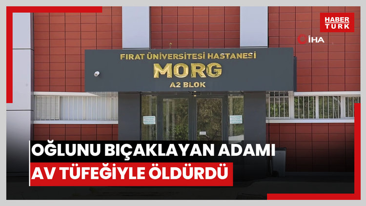 Oğlunu bıçaklayan adamı, av tüfeğiyle vurarak öldürdü