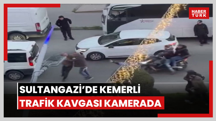 Sultangazi'de kemerli yumruklu trafik kavgası kamerada