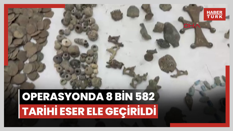 Sancaktepe'de düzenlenen operasyonda 8 bin 582 tarihi eser ele geçirildi