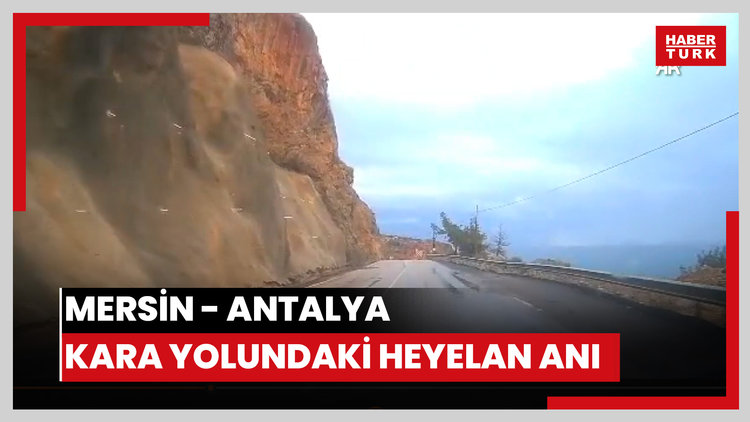 Mersin-Antalya kara yolundaki heyelan anı, toprak altında kalan aracın kamerasında