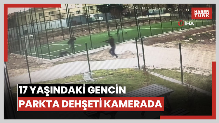 17 yaşındaki çocuğun parkta dehşet saçtığı anlar kamerada