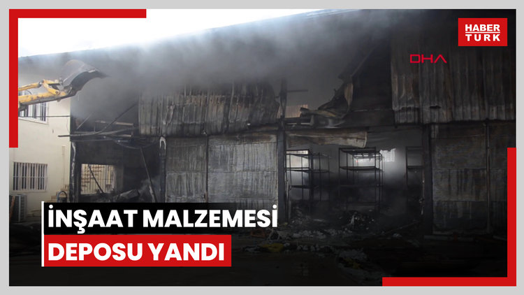 İnşaat malzemesi deposu yandı