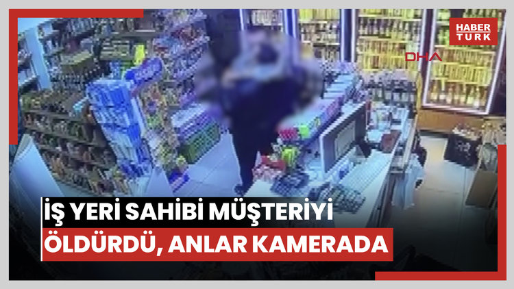 Alkollü iş yeri sahibinin tartıştığı müşteriyi öldürdüğü anlar kamerada