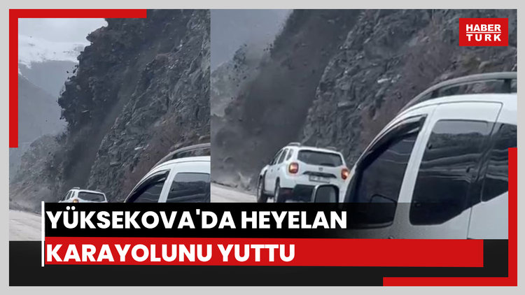 Yüksekova'da heyelan karayolunu yuttu