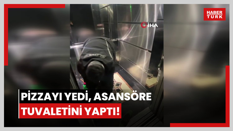 Pizzayı yedi, asansöre tuvaletini yaptı!
