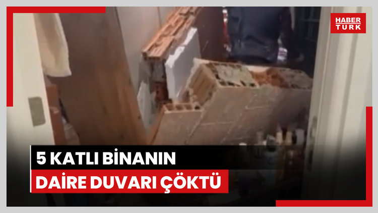 Beton dökme işlemi sırasında yandaki binanın duvarı çöktü