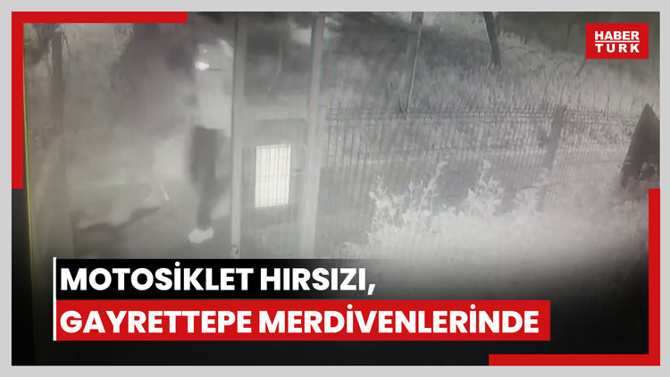 Motosiklet hırsızı, Gayrettepe merdivenlerinde!