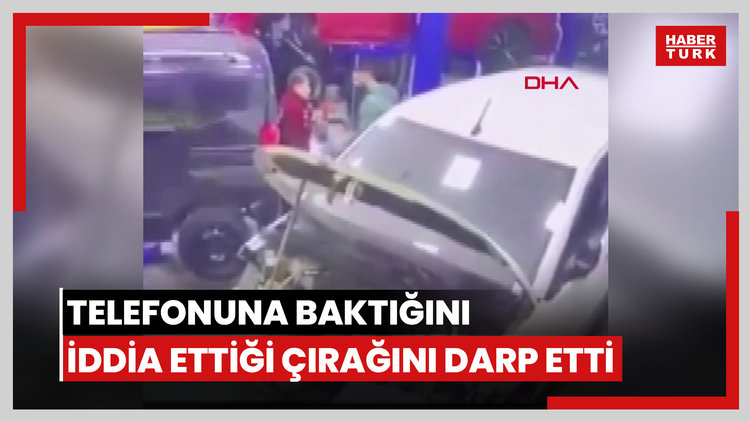 Telefonuna baktığını iddia ettiği çırağını darp etti