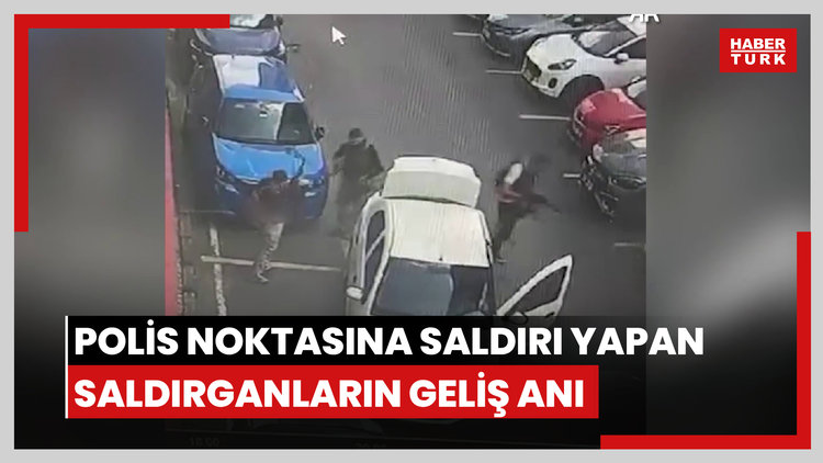 Beşiktaşta polis noktasına yönelik terör saldırısını gerçekleştiren saldırganların olay yerine geldikleri anlar kamerada
