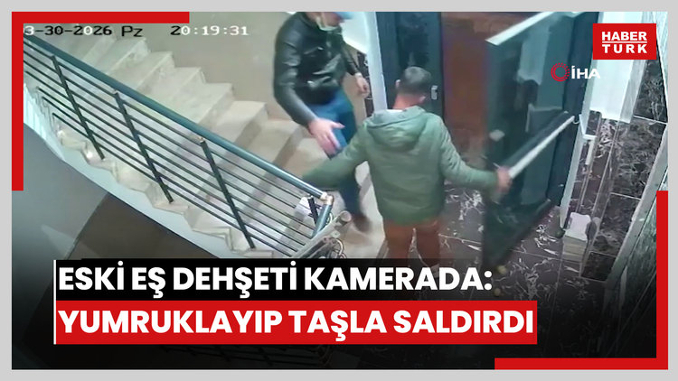 Eski eş dehşeti kamerada: Yumruklayıp taşla saldırdı, ağır yaraladı