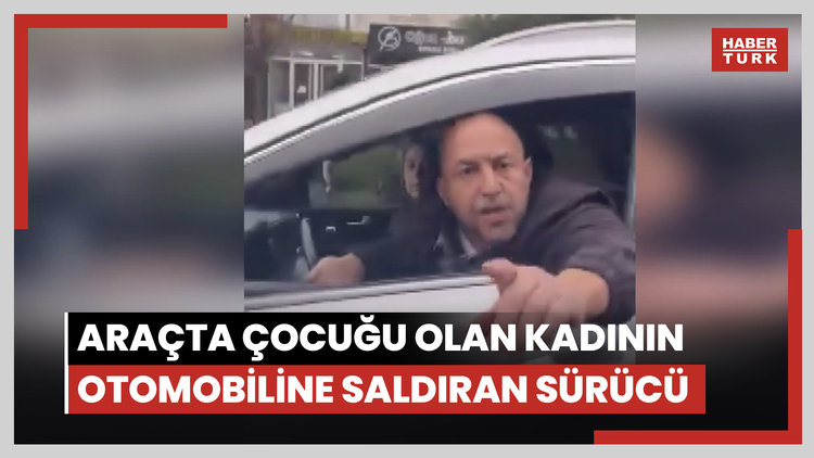 Beylikdüzü'nde araçta çocuğu olan kadının otomobiline saldıran sürücü kamerada
