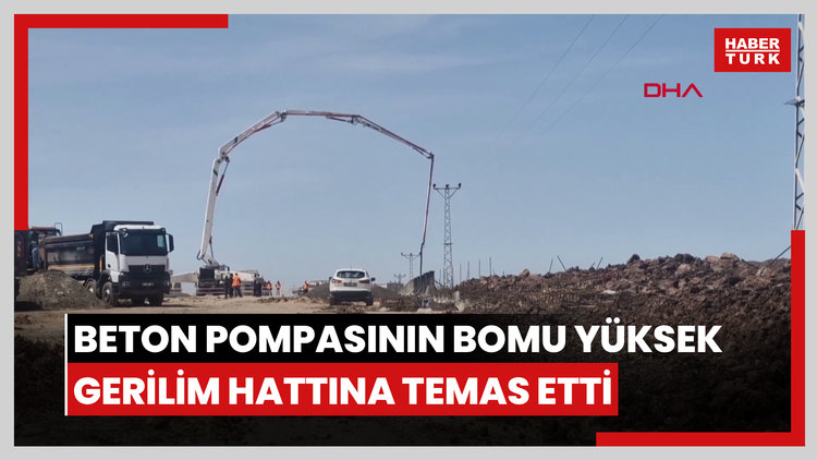 Beton pompasının bomu yüksek gerilim hattına temas etti; 1'i ağır, 2 yaralı
