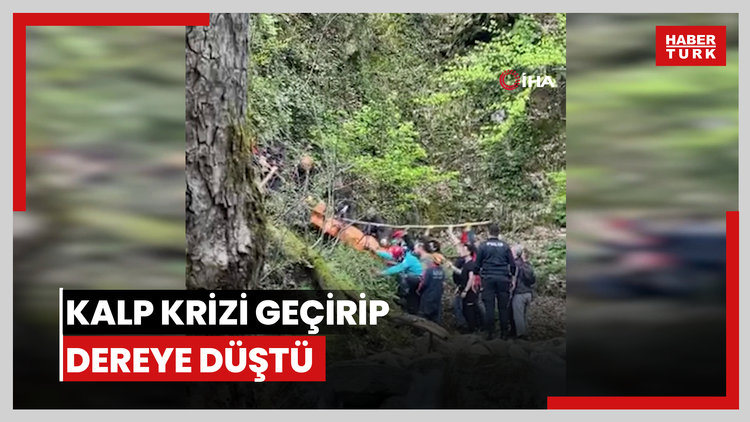Kalp krizi geçirip dereye düştü