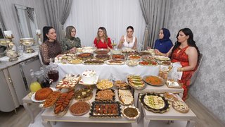 Özgen gelinin Gaziantep yemeklerinden oluşan sunum masası!