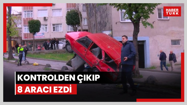 Kontrolden çıkıp 8 aracı ezdi