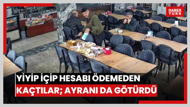 Başakşehir'de yiyip içip hesabı ödemeden kaçtılar; bitiremediği ayranı da yanında götürdü