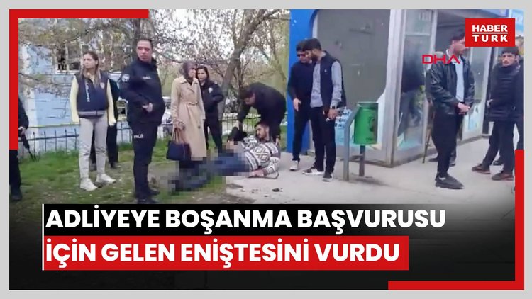 Adliyeye boşanma başvurusu yapmaya gelen eniştesini vurdu
